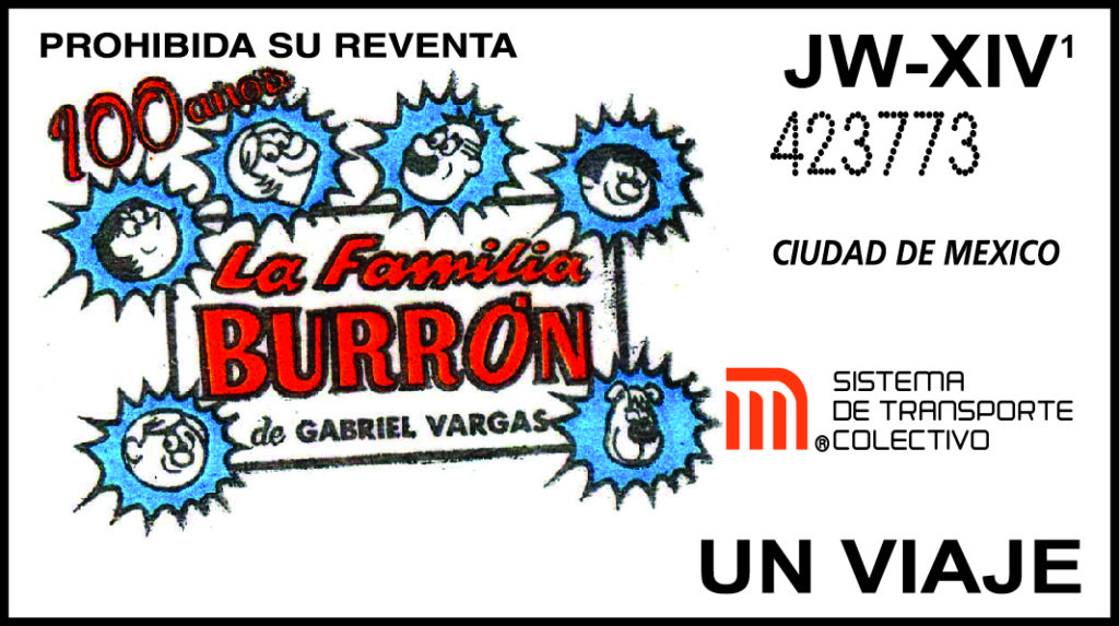Boleto conmemorativo por los 100 años del nacimiento de Gabriel Vargas, creador de “La Familia Burrón”